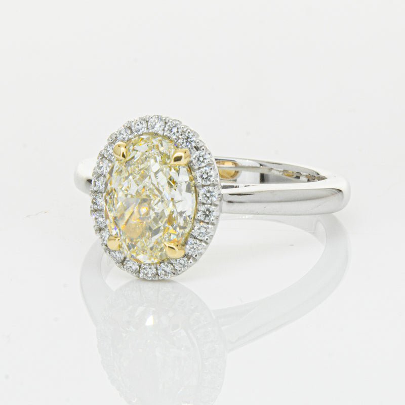 18ct White Gold Yellow Oval Cut 2.01ct Diamond Nina Ring-Ring-Walker & Hall