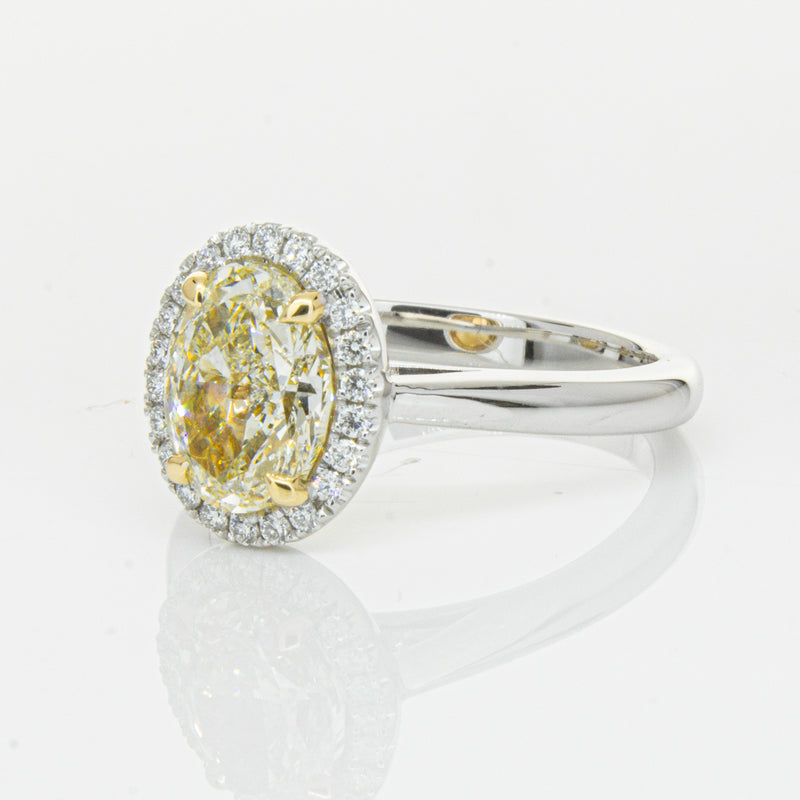 18ct White Gold Yellow Oval Cut 2.01ct Diamond Nina Ring-Ring-Walker & Hall