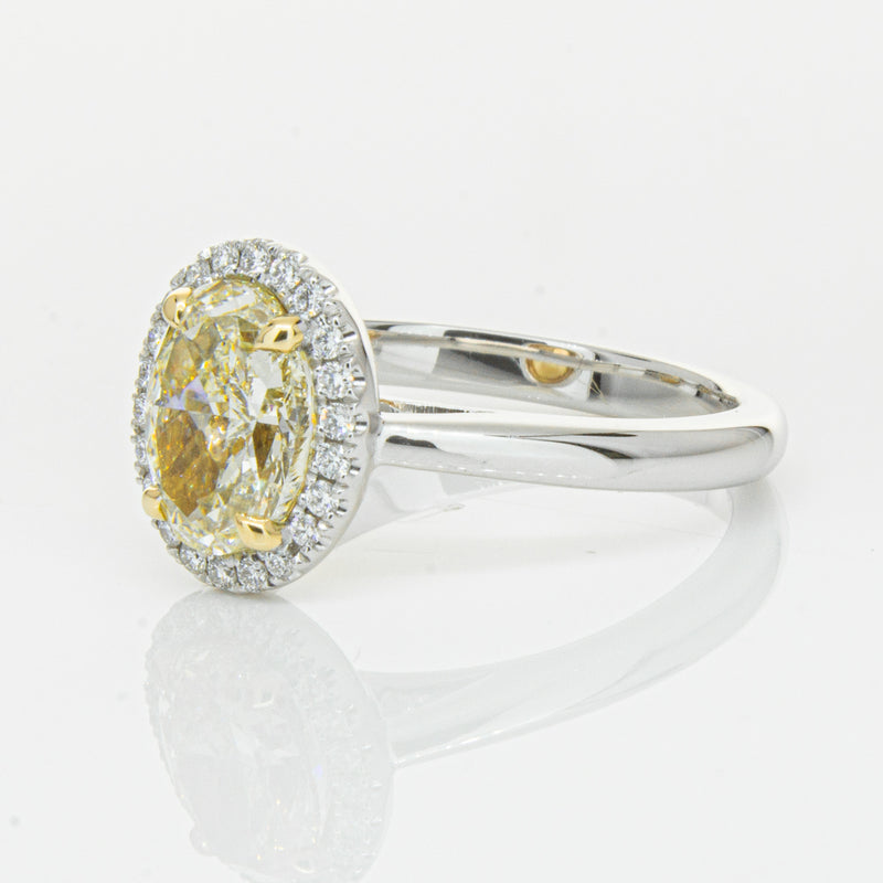 18ct White Gold Yellow Oval Cut 2.01ct Diamond Nina Ring-Ring-Walker & Hall