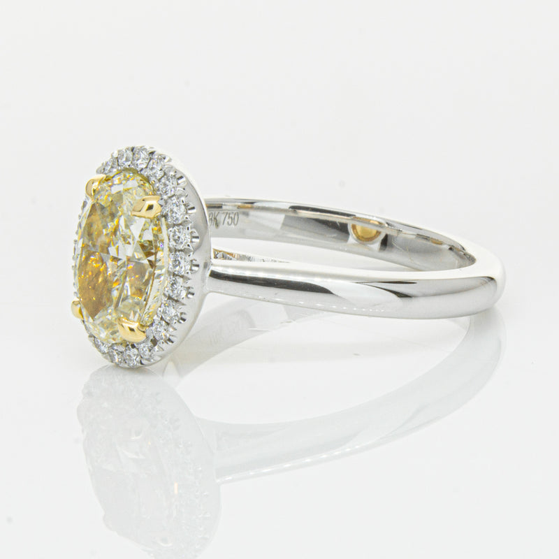 18ct White Gold Yellow Oval Cut 2.01ct Diamond Nina Ring-Ring-Walker & Hall