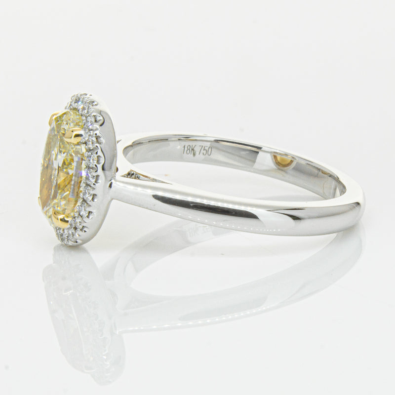 18ct White Gold Yellow Oval Cut 2.01ct Diamond Nina Ring-Ring-Walker & Hall