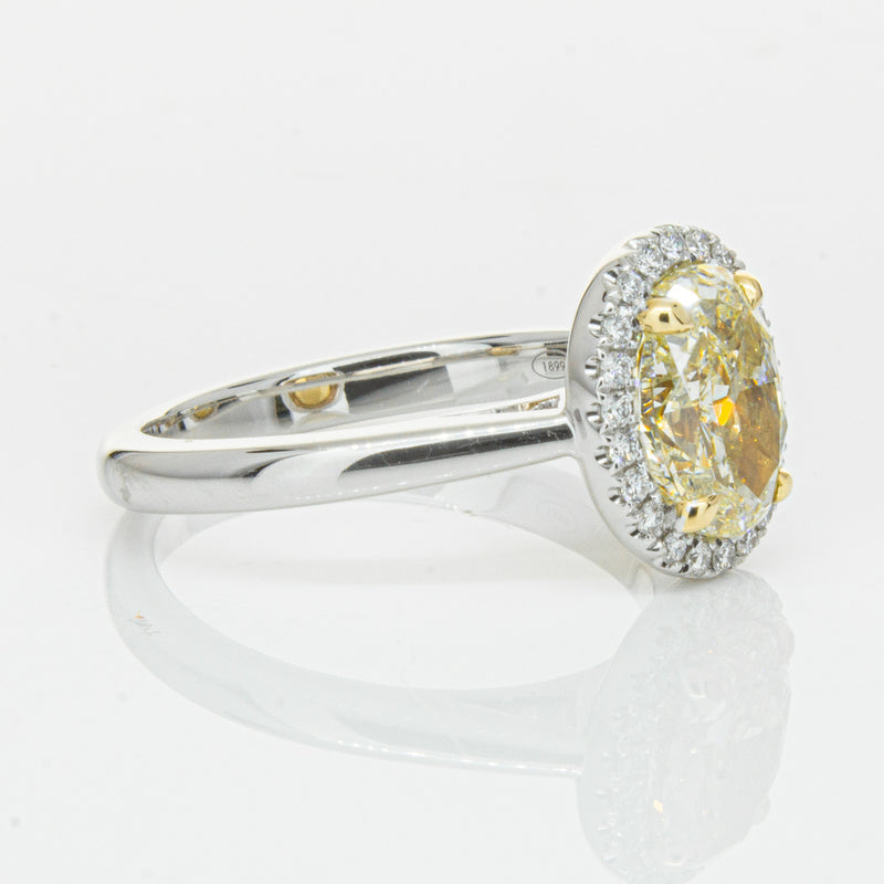18ct White Gold Yellow Oval Cut 2.01ct Diamond Nina Ring-Ring-Walker & Hall