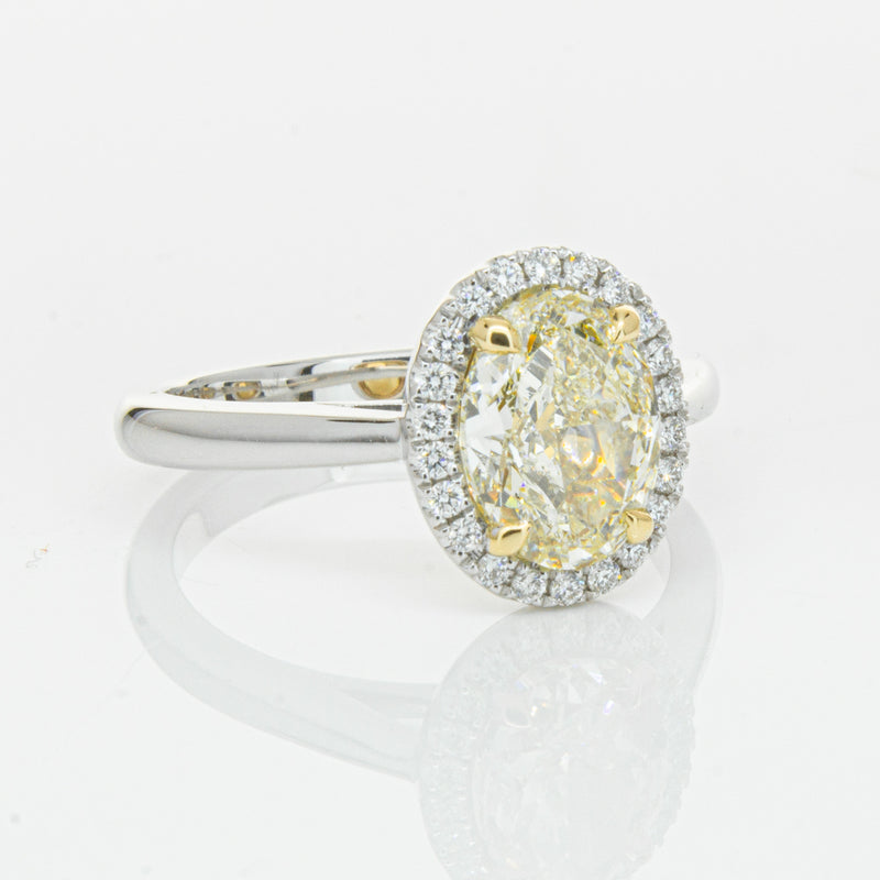 18ct White Gold Yellow Oval Cut 2.01ct Diamond Nina Ring-Ring-Walker & Hall