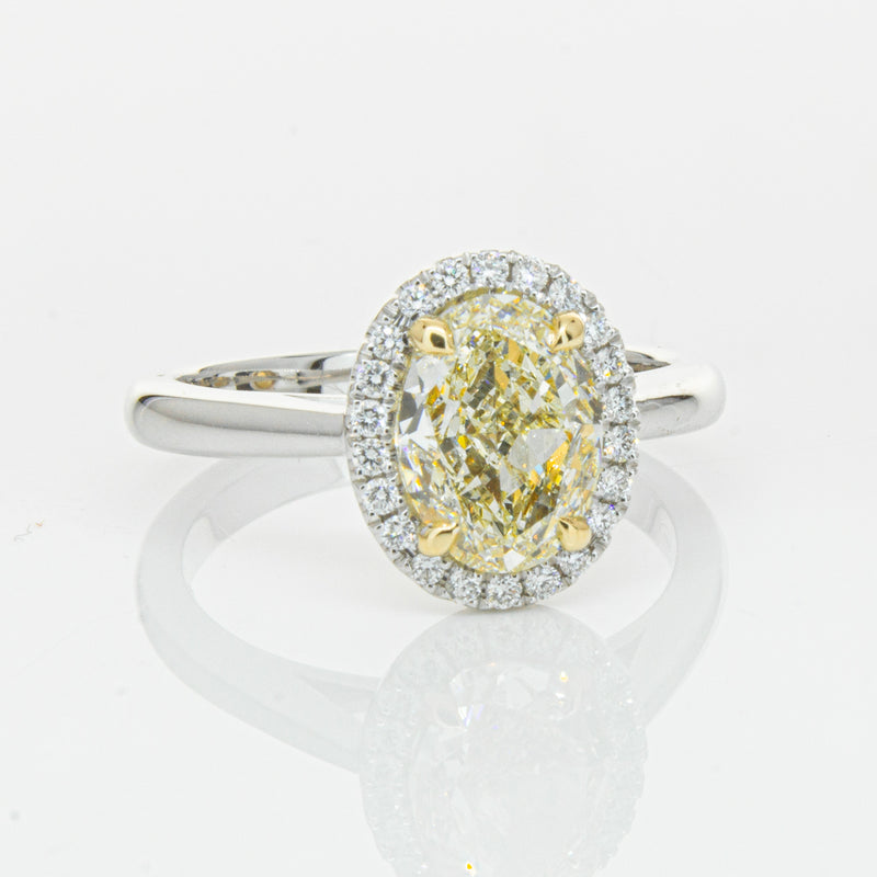 18ct White Gold Yellow Oval Cut 2.01ct Diamond Nina Ring-Ring-Walker & Hall