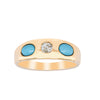 Deja Vu 18ct Yellow Gold Diamond & Turquoise Ring - Ring - Walker & Hall