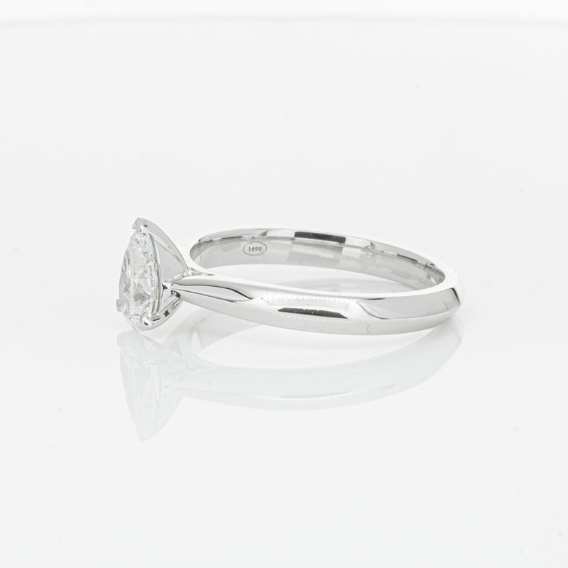 18ct White Gold .71ct Pear Diamond Venetian Ring-Ring-Walker & Hall