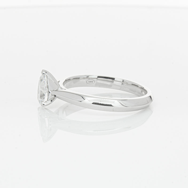 18ct White Gold .71ct Pear Diamond Venetian Ring-Ring-Walker & Hall