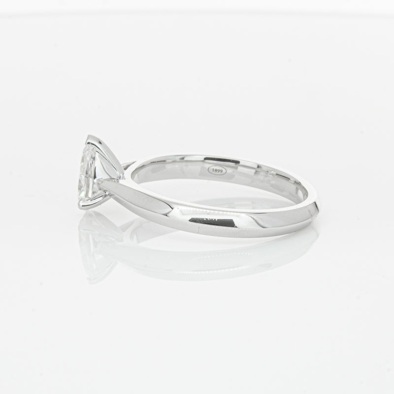 18ct White Gold .71ct Pear Diamond Venetian Ring-Ring-Walker & Hall