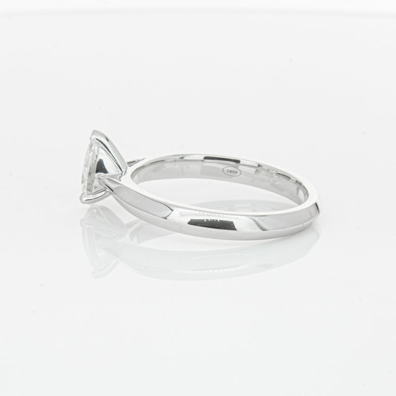 18ct White Gold .71ct Pear Diamond Venetian Ring-Ring-Walker & Hall