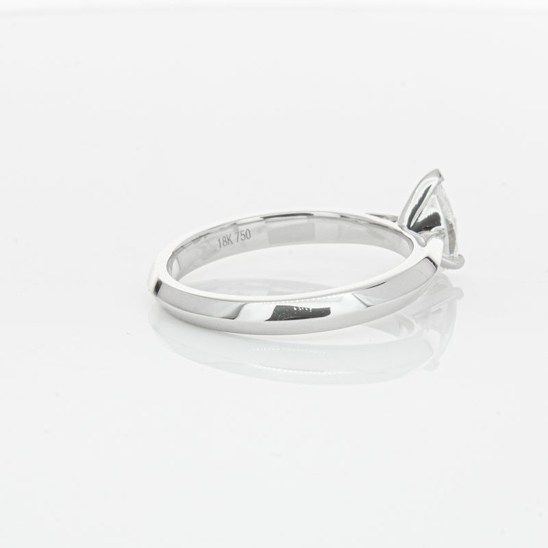 18ct White Gold .71ct Pear Diamond Venetian Ring-Ring-Walker & Hall