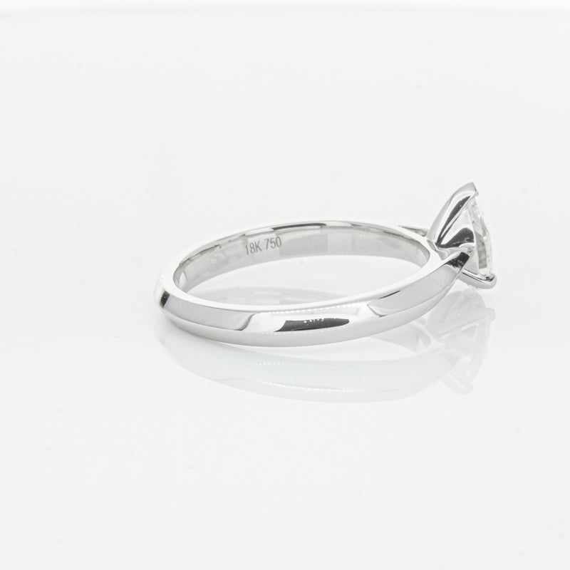 18ct White Gold .71ct Pear Diamond Venetian Ring-Ring-Walker & Hall