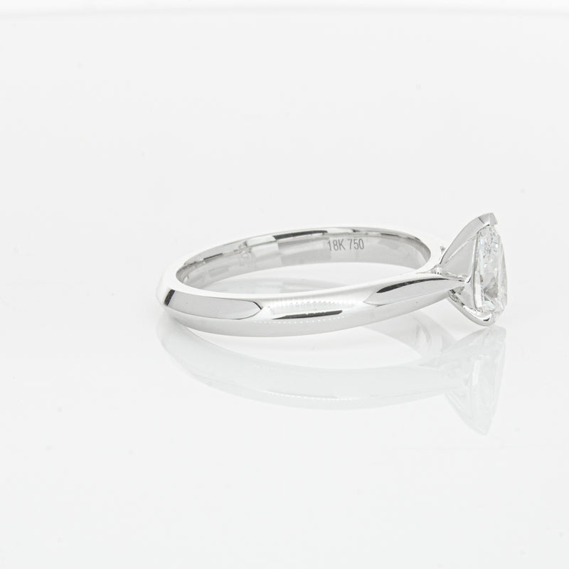 18ct White Gold .71ct Pear Diamond Venetian Ring-Ring-Walker & Hall