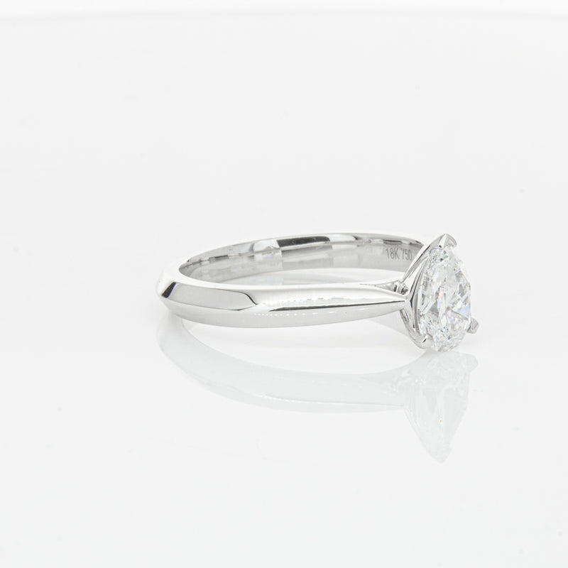 18ct White Gold .71ct Pear Diamond Venetian Ring-Ring-Walker & Hall