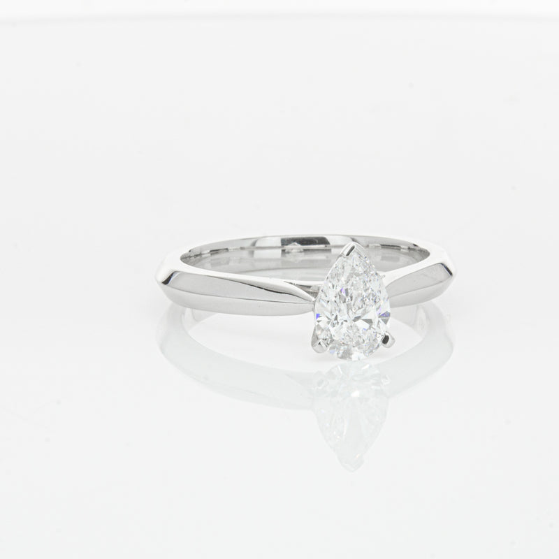 18ct White Gold .71ct Pear Diamond Venetian Ring-Ring-Walker & Hall
