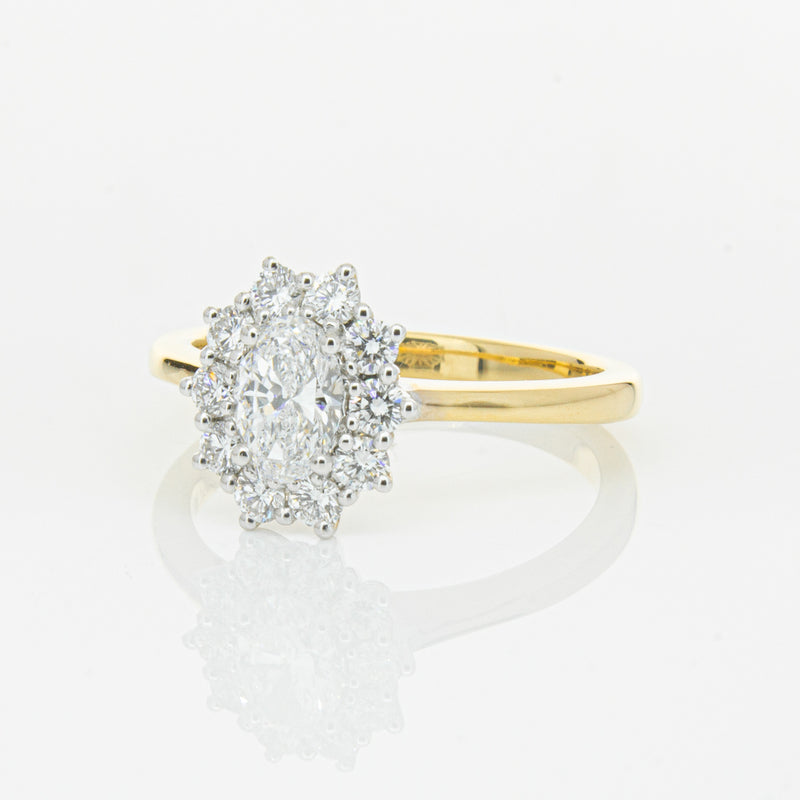 18ct Yellow Gold .50ct Oval Diamond Belle Ring-Ring-Walker & Hall