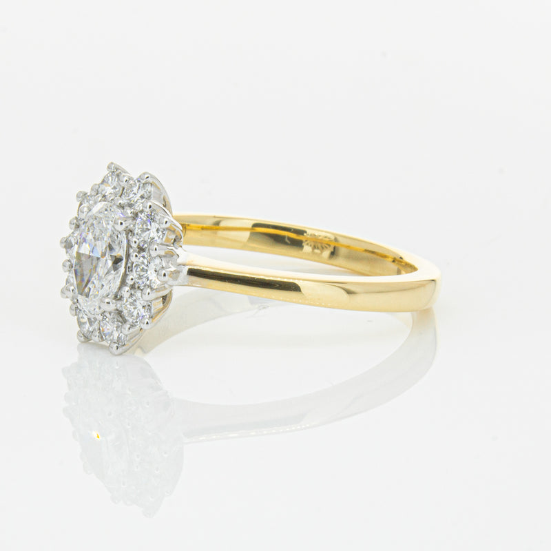 18ct Yellow Gold .50ct Oval Diamond Belle Ring-Ring-Walker & Hall