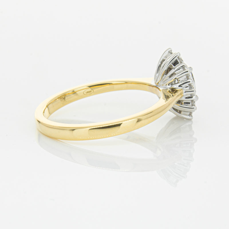 18ct Yellow Gold .50ct Oval Diamond Belle Ring-Ring-Walker & Hall