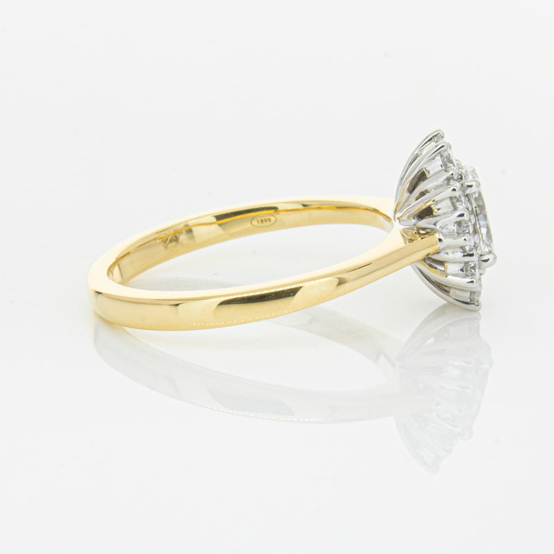 18ct Yellow Gold .50ct Oval Diamond Belle Ring-Ring-Walker & Hall