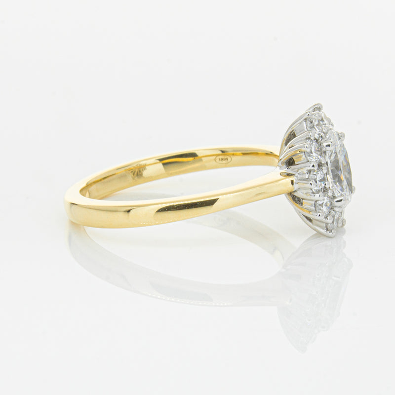 18ct Yellow Gold .50ct Oval Diamond Belle Ring-Ring-Walker & Hall