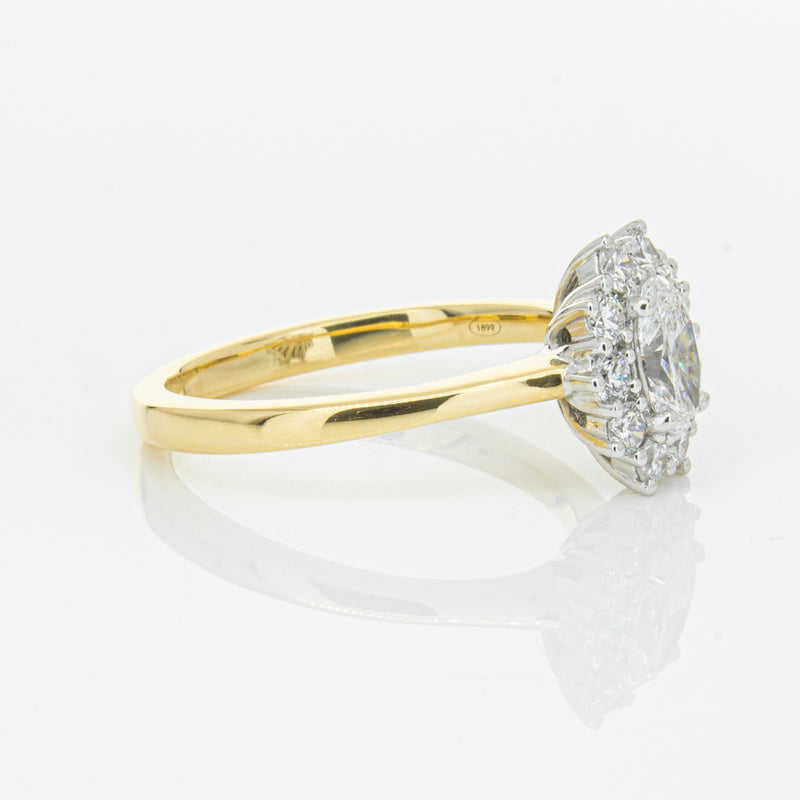 18ct Yellow Gold .50ct Oval Diamond Belle Ring-Ring-Walker & Hall