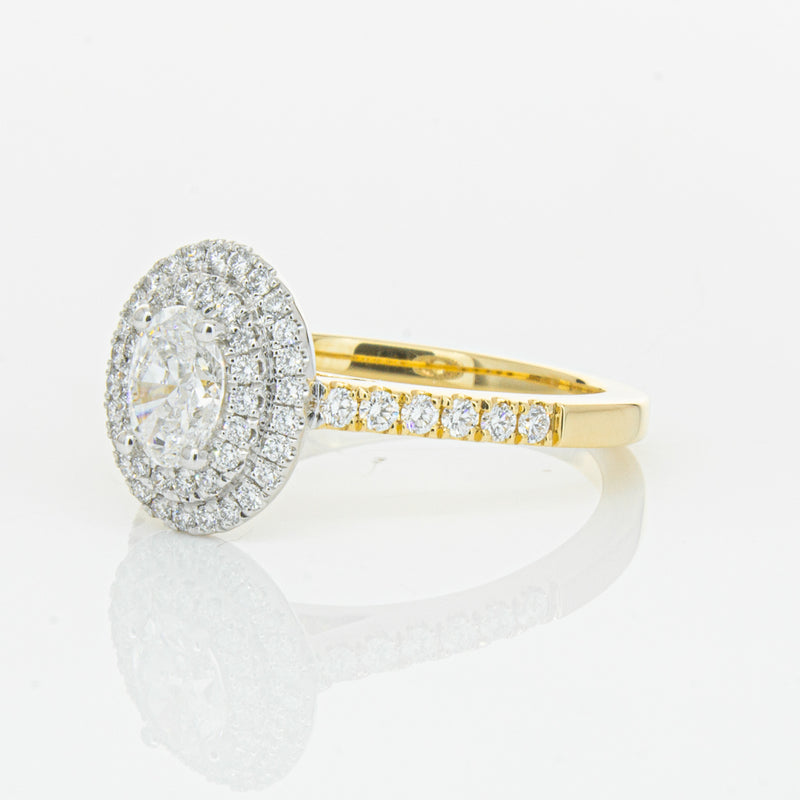 18ct Yellow Gold .50ct Oval Cut Diamond Rosa Ring-Ring-Walker & Hall