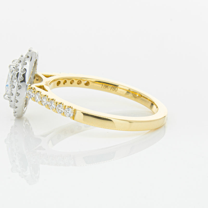 18ct Yellow Gold .50ct Oval Cut Diamond Rosa Ring-Ring-Walker & Hall