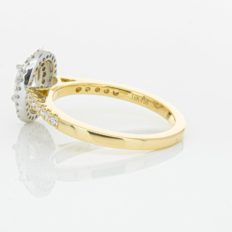 18ct Yellow Gold .50ct Oval Cut Diamond Rosa Ring-Ring-Walker & Hall