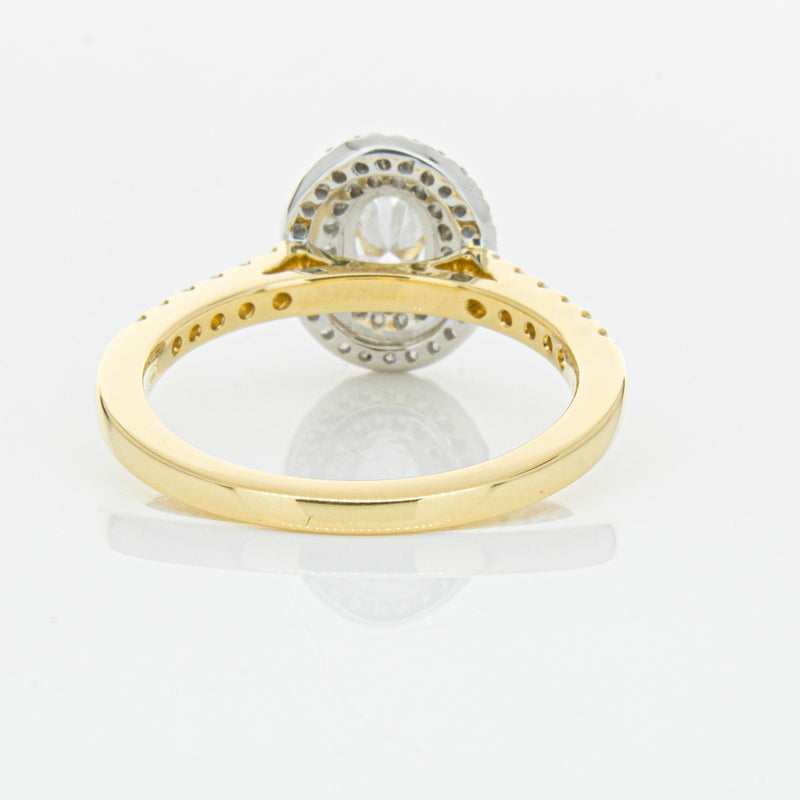 18ct Yellow Gold .50ct Oval Cut Diamond Rosa Ring-Ring-Walker & Hall