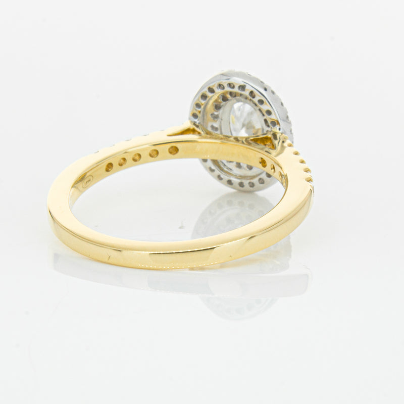18ct Yellow Gold .50ct Oval Cut Diamond Rosa Ring-Ring-Walker & Hall