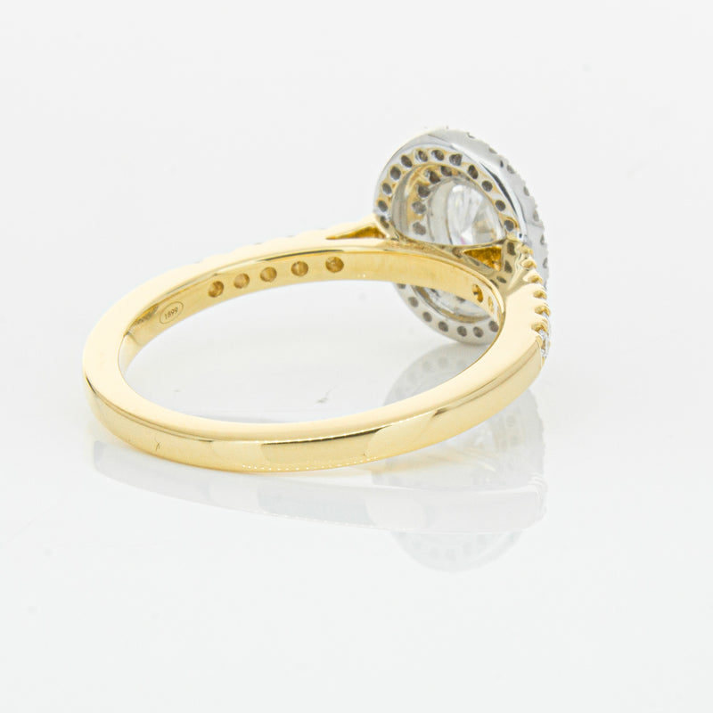 18ct Yellow Gold .50ct Oval Cut Diamond Rosa Ring-Ring-Walker & Hall