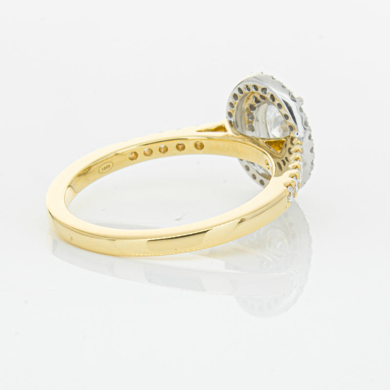 18ct Yellow Gold .50ct Oval Cut Diamond Rosa Ring-Ring-Walker & Hall