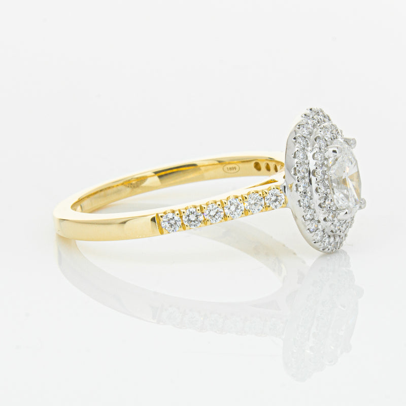 18ct Yellow Gold .50ct Oval Cut Diamond Rosa Ring-Ring-Walker & Hall