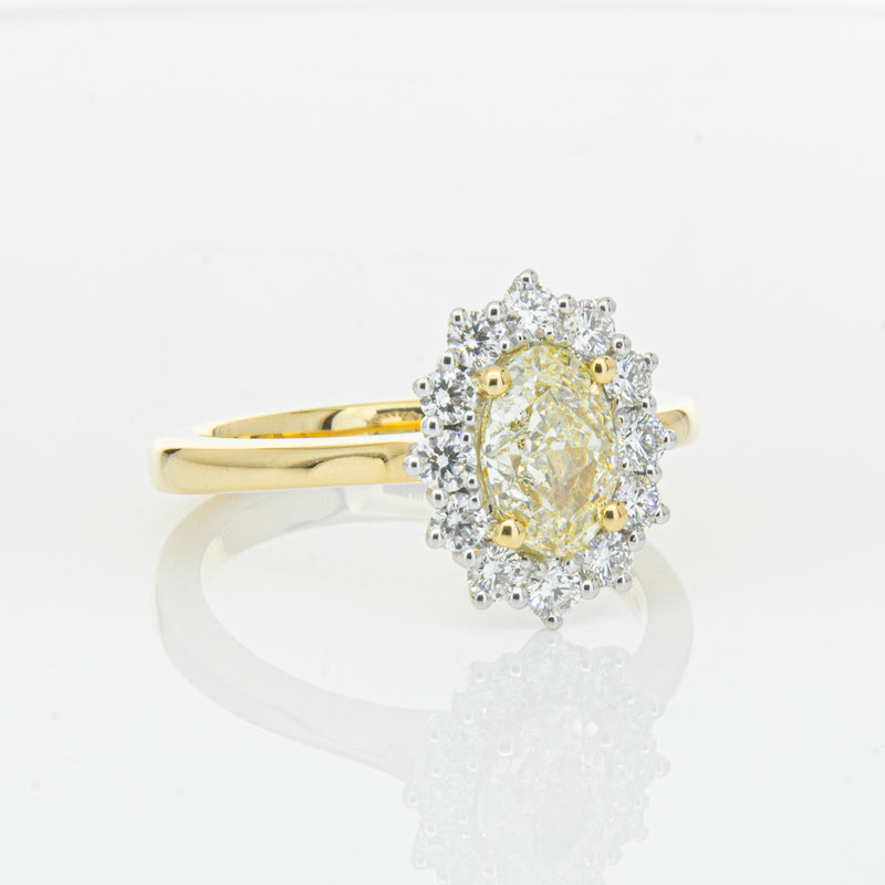 18ct Yellow Gold Oval Cut Diamond Belle Ring-Ring-Walker & Hall
