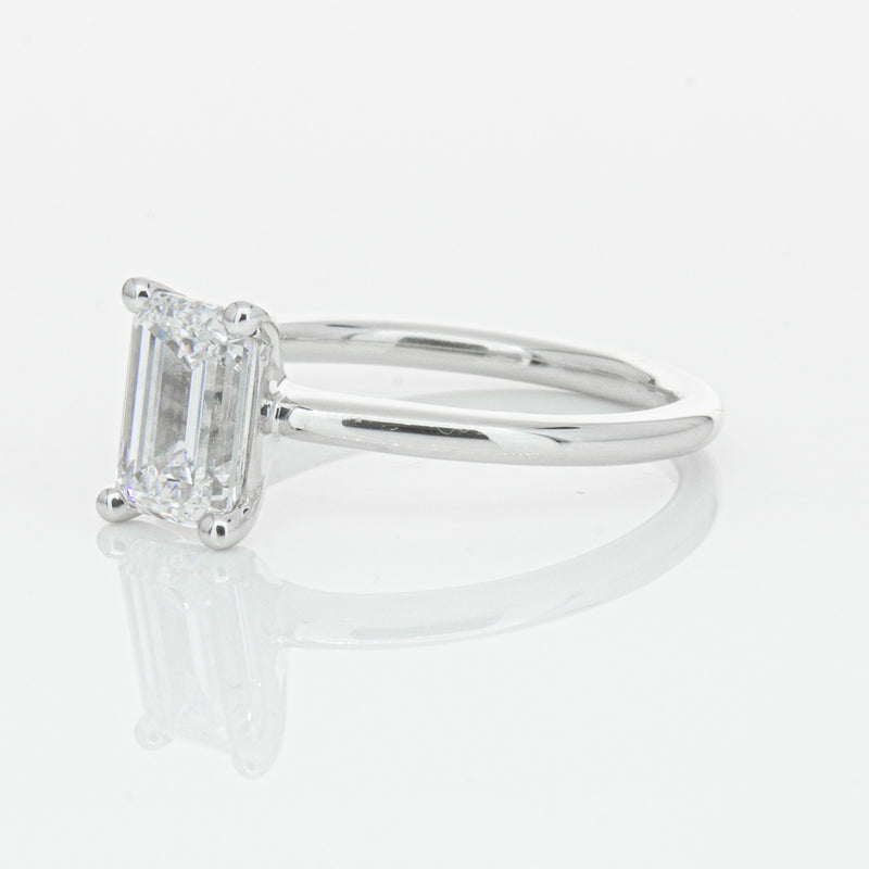18ct White Gold 1.51ct Emerald Cut Diamond Melba Ring-Ring-Walker & Hall