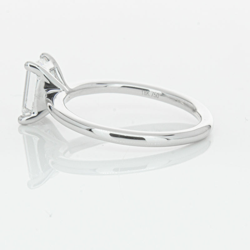 18ct White Gold 1.51ct Emerald Cut Diamond Melba Ring-Ring-Walker & Hall