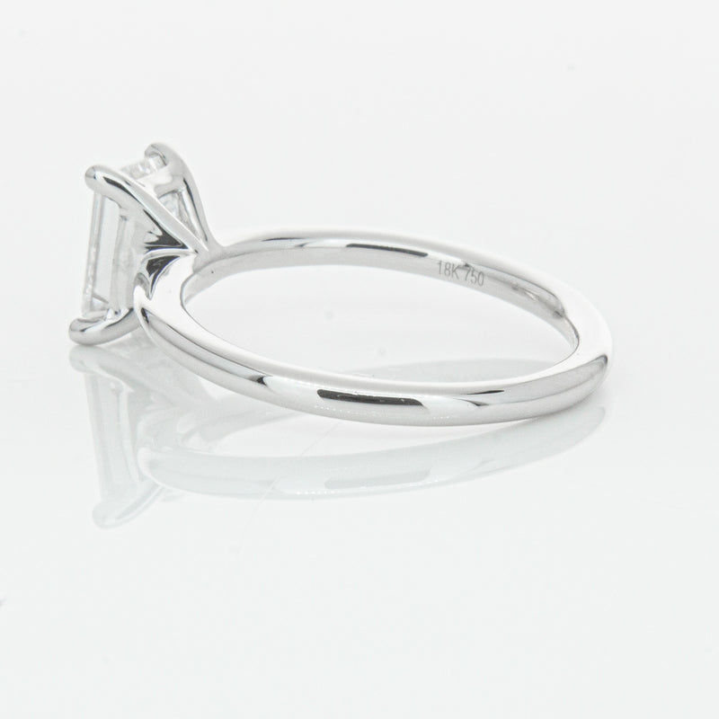 18ct White Gold 1.51ct Emerald Cut Diamond Melba Ring-Ring-Walker & Hall