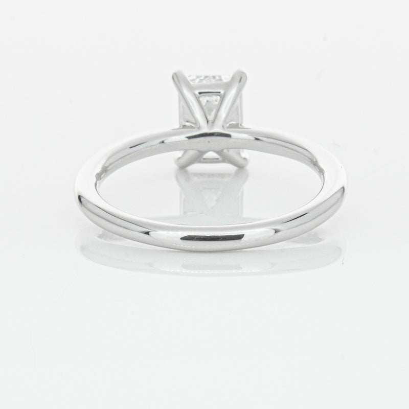 18ct White Gold 1.51ct Emerald Cut Diamond Melba Ring-Ring-Walker & Hall