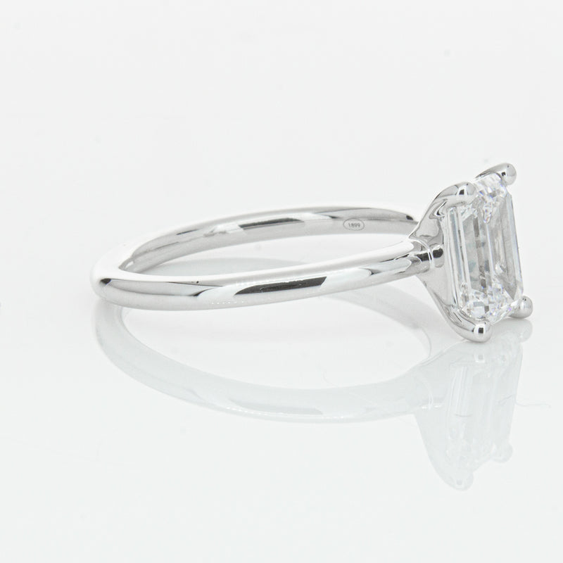 18ct White Gold 1.51ct Emerald Cut Diamond Melba Ring-Ring-Walker & Hall