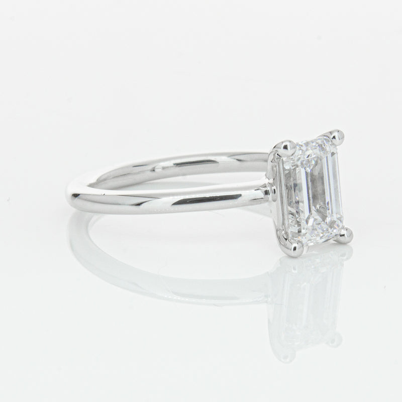 18ct White Gold 1.51ct Emerald Cut Diamond Melba Ring-Ring-Walker & Hall