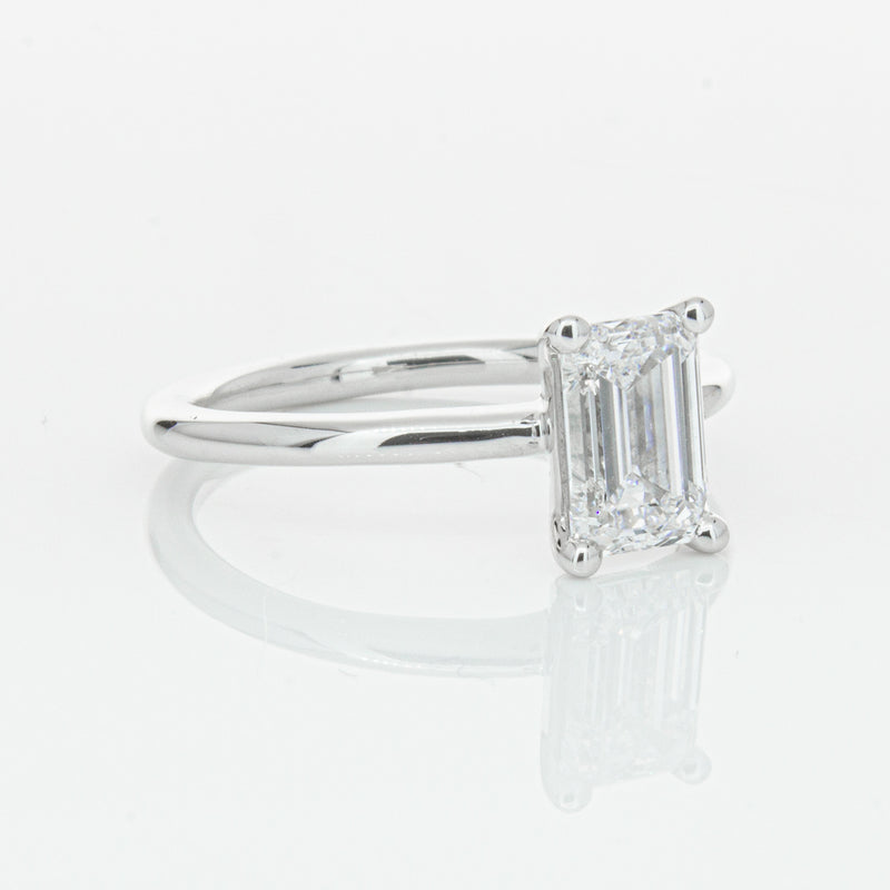 18ct White Gold 1.51ct Emerald Cut Diamond Melba Ring-Ring-Walker & Hall