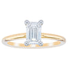 18ct Yellow Gold 1.00ct Emerald Cut Diamond Melba Ring-Ring-Walker & Hall