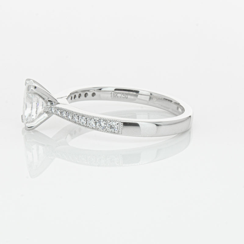 18ct White Gold .70ct Oval Cut Diamond Zenith Ring-Ring-Walker & Hall