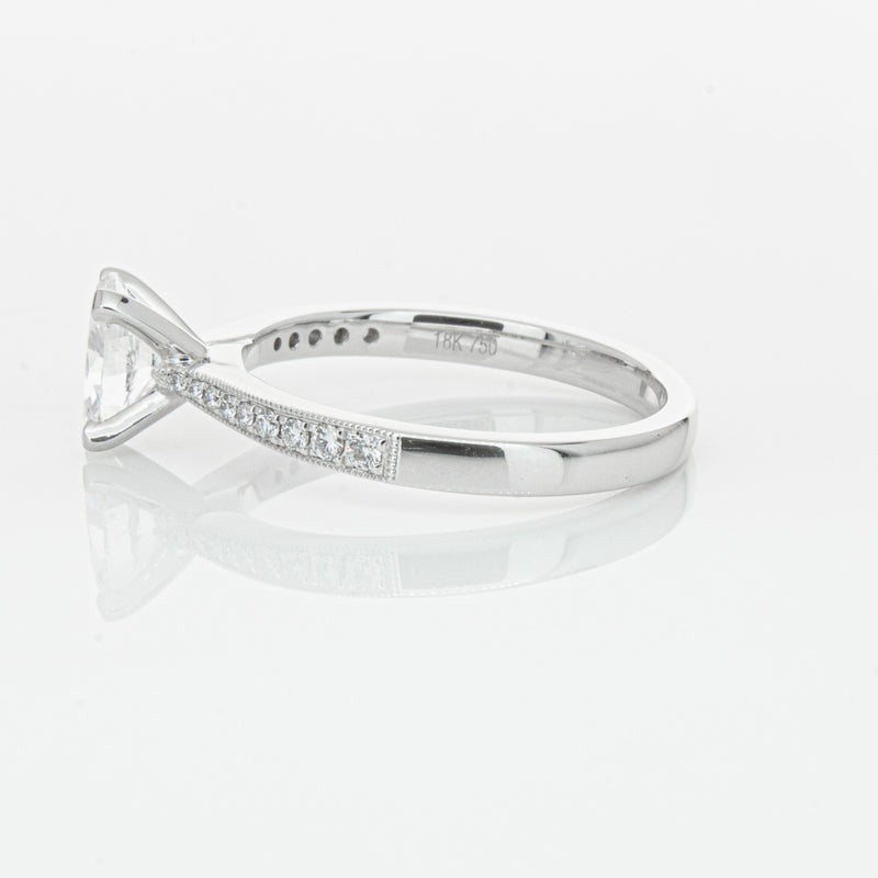 18ct White Gold .70ct Oval Cut Diamond Zenith Ring-Ring-Walker & Hall