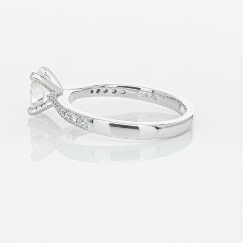 18ct White Gold .70ct Oval Cut Diamond Zenith Ring-Ring-Walker & Hall