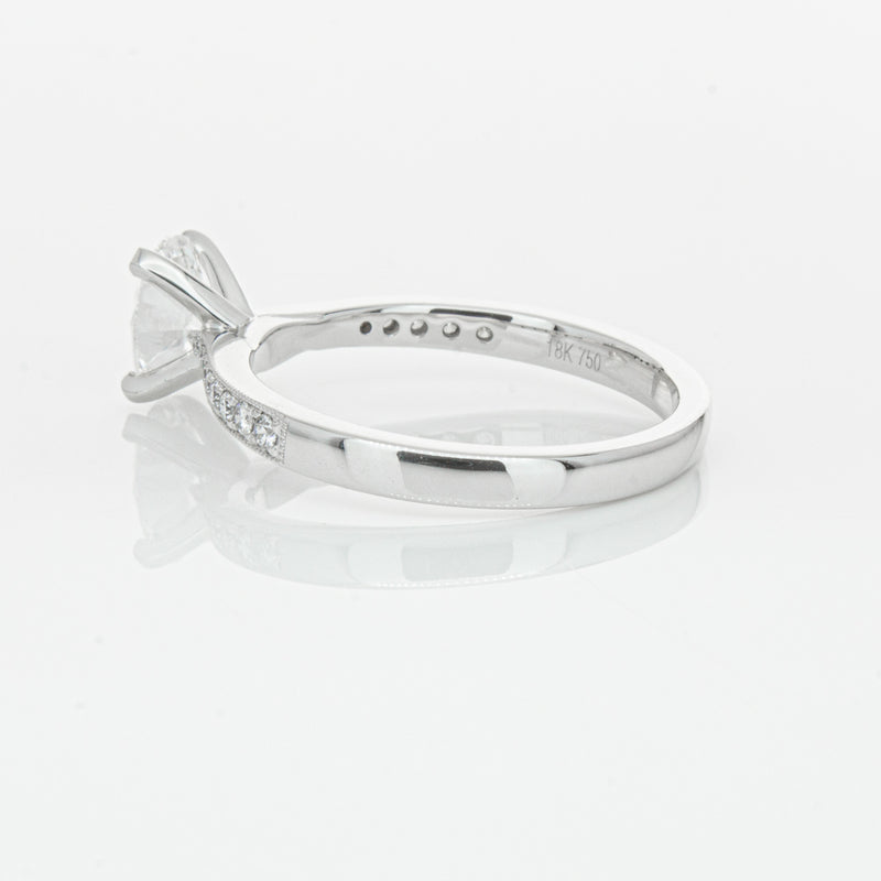 18ct White Gold .70ct Oval Cut Diamond Zenith Ring-Ring-Walker & Hall