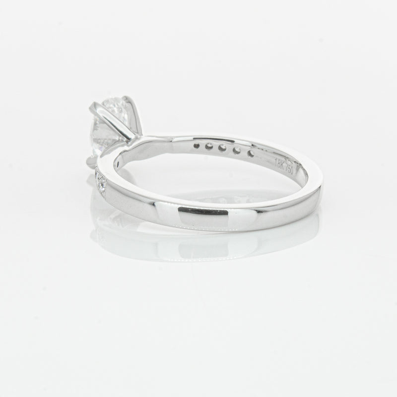 18ct White Gold .70ct Oval Cut Diamond Zenith Ring-Ring-Walker & Hall