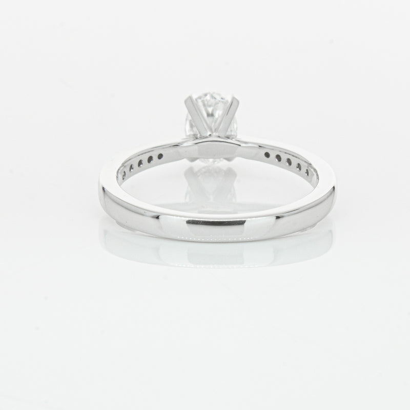 18ct White Gold .70ct Oval Cut Diamond Zenith Ring-Ring-Walker & Hall