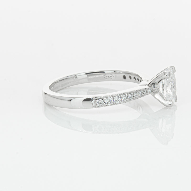 18ct White Gold .70ct Oval Cut Diamond Zenith Ring-Ring-Walker & Hall