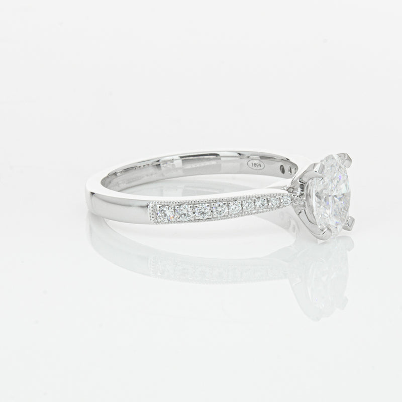 18ct White Gold .70ct Oval Cut Diamond Zenith Ring-Ring-Walker & Hall