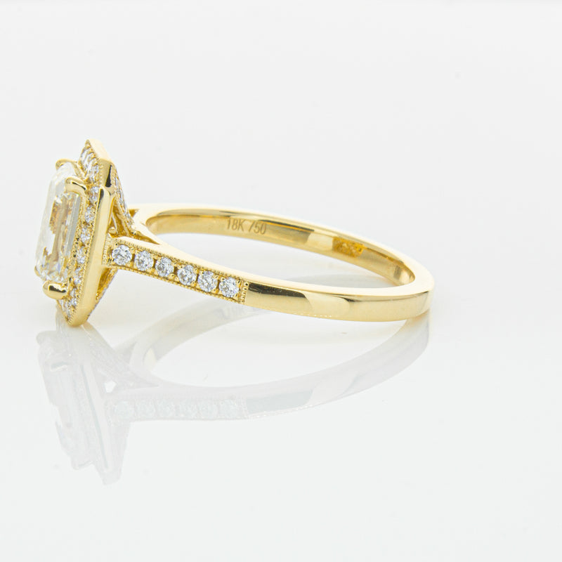 18ct Yellow Gold 1.51ct Emerald Cut Diamond Aria Ring-Ring-Walker & Hall